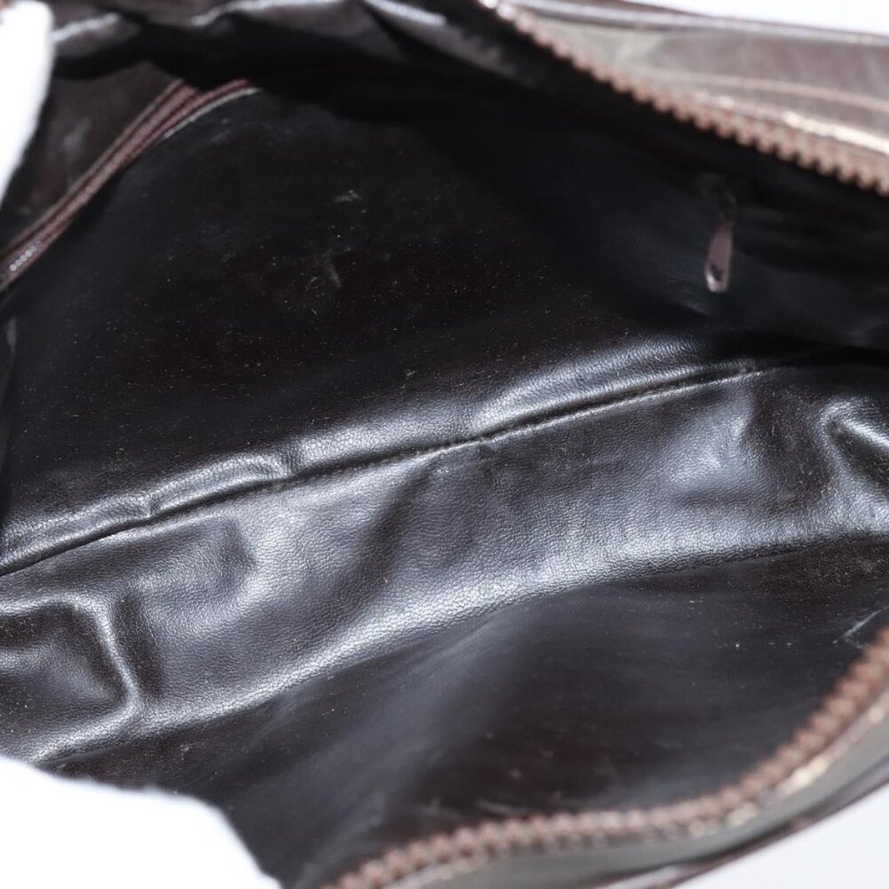 Authentic CELINE Macadam Canvas Shoulder Bag Suede Brown Gold - Picture 3 of 16